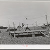 Boxing platform at FSA (Farm Security Administration) migratory farm labor camp mobile unit. Athena, Oregon