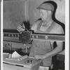 Weighing truckload of shelled (bulk) wheat at elevator. Eureka, Walla Walla County, Washington