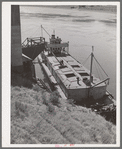 Barge which will carry bulk wheat from Port Kelly to Portland. Walla Walla, Washington