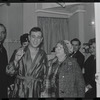 Shelley Berman [center] and unidentified others on opening night for stage production A Family Affair