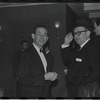 Jack Carter [left] and unidentified on opening night of the stage production A Family Affair