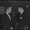 Jack Carter [left] and unidentified on opening night of the stage production A Family Affair