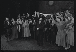 Paul Lipson, Peg Murray and ensemble in the stage production Fiddler on the Roof