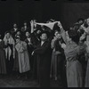 Peg Murray, Paul Lipson and ensemble in the stage production Fiddler on the Roof