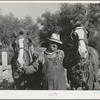 Farmer with his horses, Whitman County, Washington.  Few farmers in this wheat section work horses