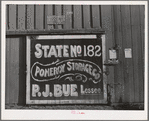 Sign on sack warehouse used for storing wheat. Garfield County, Washington