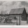 Barn and hay wagon in cut-over area. Boundary County, Idaho