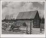 Barn and hay wagon in cut-over area. Boundary County, Idaho