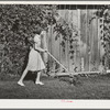 Mowing the lawn. Yakima County, Washington