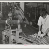 Canned tuna coming from sterlizing compartment. It will next be cooked for an hour. Columbia River Packing Association, Astoria, Oregon