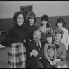 Felice Camargo, Kelly Wood, Royce Lenelle, Renee Tetro, Luther Adler, Maureen Polye and Dolores Wilson in publicity for the touring stage production Fiddler on the Roof