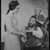 Felice Camargo, Luther Adler and Dolores Wilson in the stage production Fiddler on the Roof