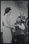Felice Camargo, Luther Adler and Dolores Wilson in the stage production Fiddler on the Roof