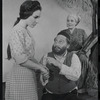 Felice Camargo, Luther Adler and Dolores Wilson in the stage production Fiddler on the Roof