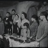 Luther Adler, Dolores Wilson and ensemble in the touring stage production Fiddler on the Roof