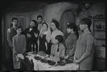 Luther Adler, Dolores Wilson and ensemble in the touring stage production Fiddler on the Roof