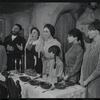 Luther Adler, Dolores Wilson and ensemble in the touring stage production Fiddler on the Roof