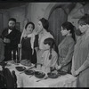 Luther Adler, Dolores Wilson and ensemble in the touring stage production Fiddler on the Roof