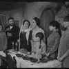 Luther Adler, Dolores Wilson and ensemble in the touring stage production Fiddler on the Roof