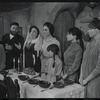 Luther Adler, Dolores Wilson and ensemble in the touring stage production Fiddler on the Roof