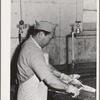 Salmon butcher. Columbia River Packing Association, Astoria, Oregon