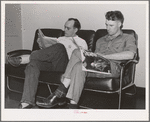 Men who work at the Navy Shipyards, Bremerton, Washington, in the community room at the FSA (Farm Security Administration) dormitories