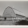 "Hip" barn of dairy farmer in Tillamook County, Oregon. Most of the milk produced in this county is made into cheese