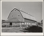 "Hip" barn of dairy farmer in Tillamook County, Oregon. Most of the milk produced in this county is made into cheese