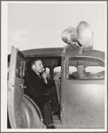 Public address system at the cornhusking contest. Ontario, Oregon