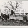 Wagon to be used in cornhusking contest. Ontario, Oregon