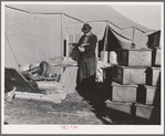 Checking in equipment from FSA (Farm Security Administration) mobile camps as it arrives at the FSA permanent camp at Caldwell, Idaho for winter storage