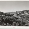 Looking down river towards Shasta Dam under construction, Shasta County, California