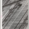 Construction work on face of Shasta Dam. Shasta County, California