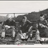 Workmen eat lunch. Shasta Dam, Shasta County, California