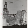 Shasta Dam under construction and cable tower. Shasta County, California