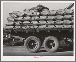 Sonoma County, California. Feed truck which is going to a chicken ranch