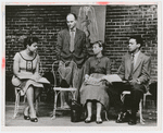 Hilda Haynes, James McMahon, Stephanie Elliot and Charles Bettis in rehearsal for the stage production Trouble in Mind