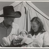 Family of farm workers who live at the FSA (Farm Security Administration) farm workers' community mobile unit. Friendly Corners, Arizona