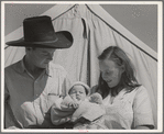 Family of farm workers who live at the FSA (Farm Security Administration) farm workers' community mobile unit. Friendly Corners, Arizona