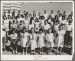 Schoolchildren's victory chorus at the Imperial County Fair, California