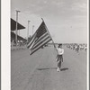 Drum majorette of the schoolchildren's victory chorus at the Imperial County Fair, California