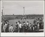 Basketball game at the second annual field day at the FSA (Farm Security Administration) farm workers' community. Yuma, Arizona