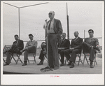 Speakers on Farm Bureau Day at the Imperial County Fair, California