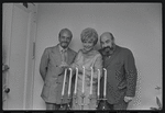 Producer Harold Prince, Peg Murray and Paul Lipson in publicity for the stage production Fiddler on the Roof