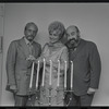 Producer Harold Prince, Peg Murray and Paul Lipson in publicity for the stage production Fiddler on the Roof