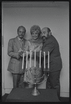 Producer Harold Prince, Peg Murray and Paul Lipson in publicity for the stage production Fiddler on the Roof