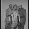 Producer Harold Prince, Peg Murray and Paul Lipson in publicity for the stage production Fiddler on the Roof