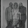 Producer Harold Prince, Peg Murray and Paul Lipson in publicity for the stage production Fiddler on the Roof