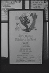 Poster for Zero Mostel in the stage production Fiddler on the Roof