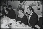 Judy Garland and Mark Herron [center] at opening night of the stage production Flora, the Red Menace